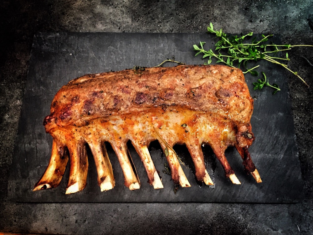 Flame-grilled rack of ribs